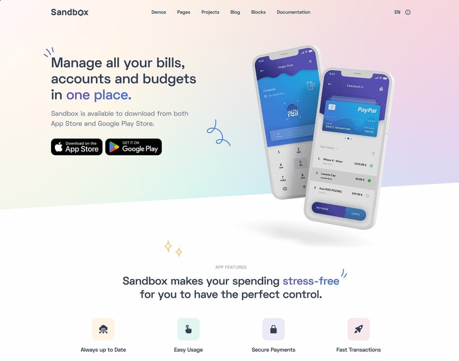 Site Web d'application bancaire en environnement de test